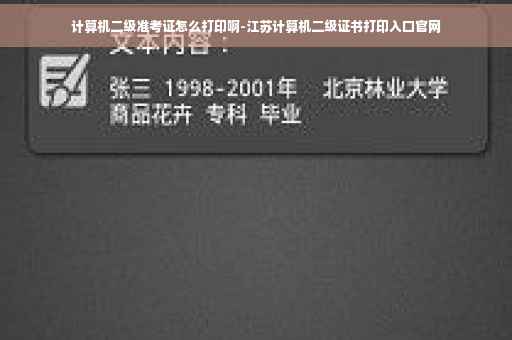 计算机二级准考证怎么打印啊-江苏计算机二级证书打印入口官网