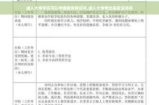 成人大专学历可以考哪些资格证书,成人大专考出来发证书吗