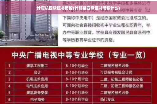 计算机四级证书简称(计算机四级证书简称什么)