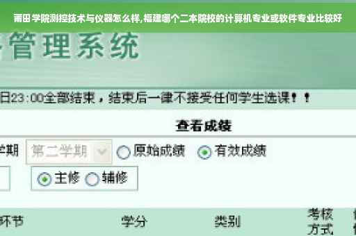 莆田学院测控技术与仪器怎么样,福建哪个二本院校的计算机专业或软件专业比较好