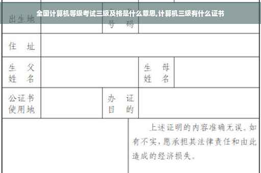全国计算机等级考试三级及格是什么意思,计算机三级有什么证书