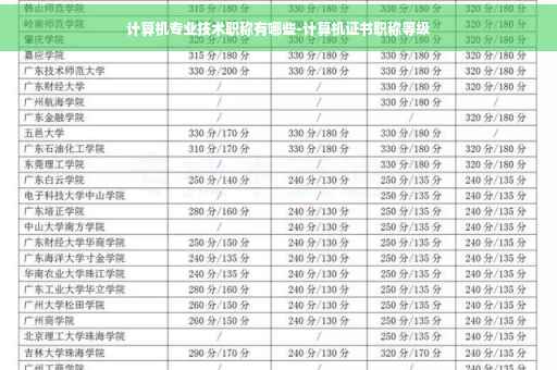 计算机专业技术职称有哪些-计算机证书职称等级