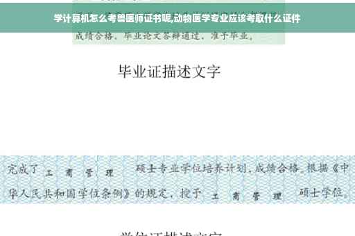 学计算机怎么考兽医师证书呢,动物医学专业应该考取什么证件