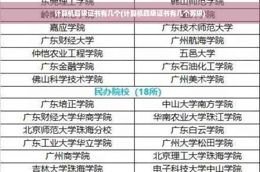 计算机四级证书有几个(计算机四级证书有几个等级)