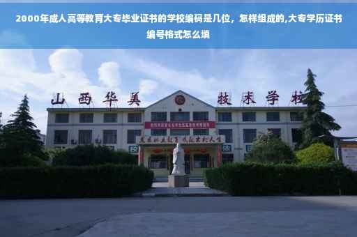 2000年成人高等教育大专毕业证书的学校编码是几位，怎样组成的,大专学历证书编号格式怎么填