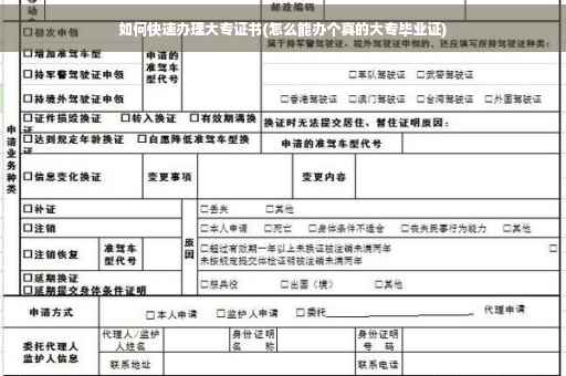 如何快速办理大专证书(怎么能办个真的大专毕业证)