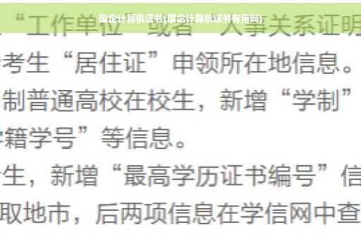 国企计算机证书(国企计算机证书有用吗)