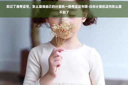 忘记了准考证号，怎么查询自己的计算机一级考试证书呢-往年计算机证书怎么查不到了