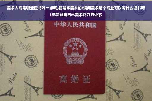 美术大专考哪些证书好一点呢,我是学美术的!请问美术这个专业可以考什么证书呀!就是证明自己美术能力的证书