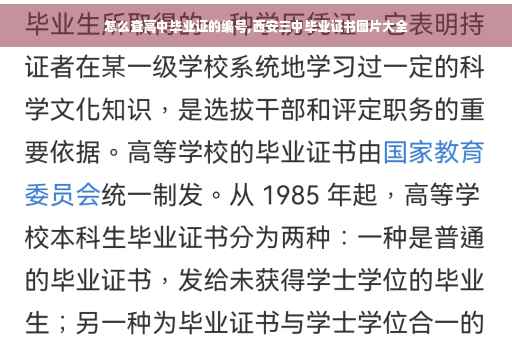 怎么查高中毕业证的编号,西安三中毕业证书图片大全