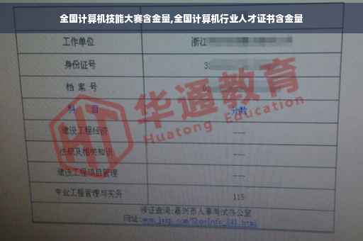 全国计算机技能大赛含金量,全国计算机行业人才证书含金量