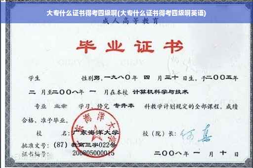 大专什么证书得考四级啊(大专什么证书得考四级啊英语)