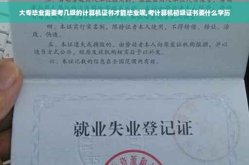 大专毕业需要考几级的计算机证书才能毕业呢,考计算机初级证书要什么学历