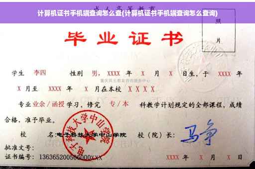 计算机证书手机端查询怎么查(计算机证书手机端查询怎么查询)