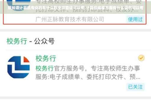 想知道计算机专业的有什么职业技能证可以考,计算机编程方面有什么证书可以考