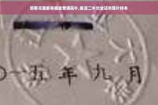 邯郸市里都有哪些普通高中,临漳二中毕业证书图片样本