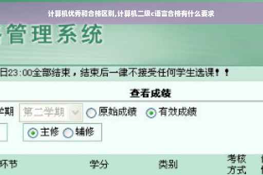 计算机优秀和合格区别,计算机二级c语言合格有什么要求