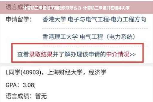 计算机二级证过了期限没领怎么办-计算机二级证书在哪补办啊