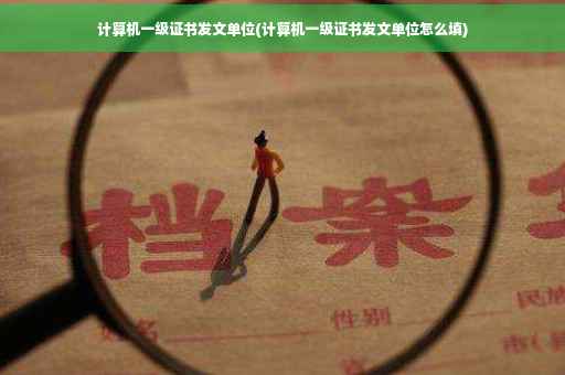 计算机一级证书发文单位(计算机一级证书发文单位怎么填)