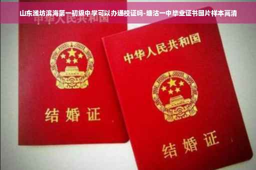 山东潍坊滨海第一初级中学可以办通校证吗-塘沽一中毕业证书图片样本高清