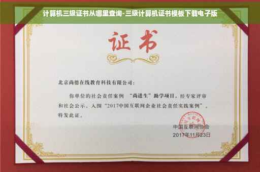 计算机三级证书从哪里查询-三级计算机证书模板下载电子版
