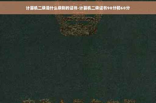 计算机二级是什么级别的证书-计算机二级证书90分和60分