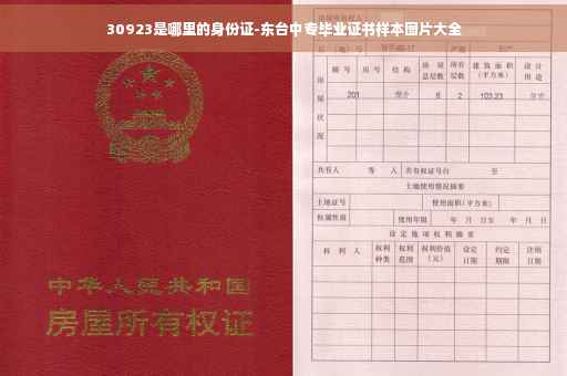 30923是哪里的身份证-东台中专毕业证书样本图片大全