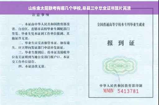 山东金太阳联考有哪几个学校,息县三中毕业证书图片高清