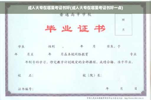 成人大专在哪里考证书好(成人大专在哪里考证书好一点)