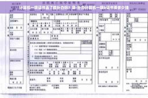 计算机一级证书丢了能补办吗？急-补办计算机一级b证书要多少钱