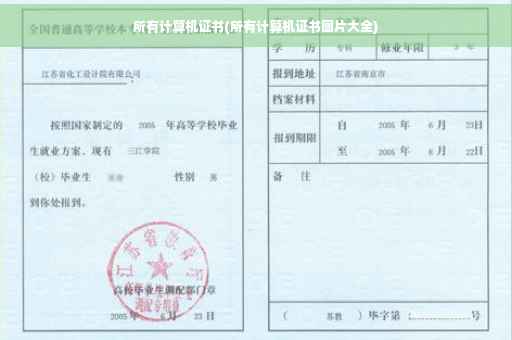 所有计算机证书(所有计算机证书图片大全)