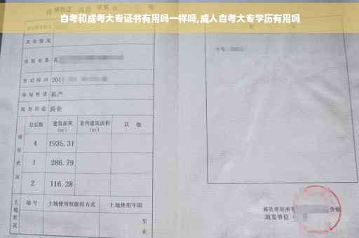 自考和成考大专证书有用吗一样吗,成人自考大专学历有用吗