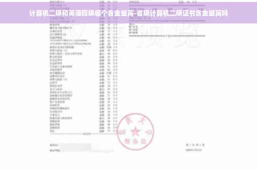 计算机二级和英语四级哪个含金量高-省级计算机二级证书含金量高吗
