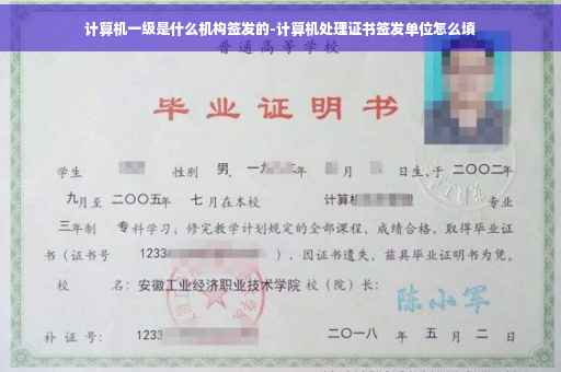 计算机一级是什么机构签发的-计算机处理证书签发单位怎么填