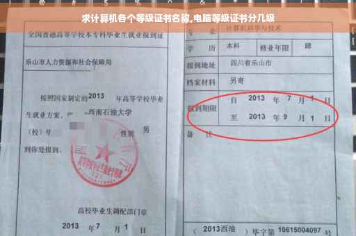 求计算机各个等级证书名称,电脑等级证书分几级