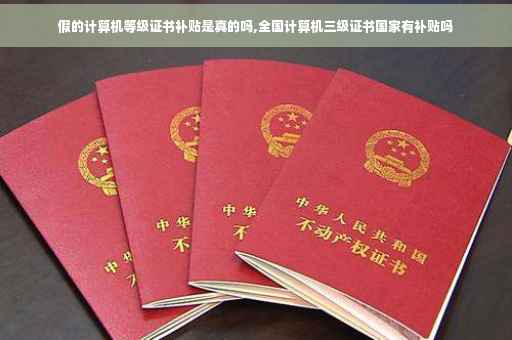 假的计算机等级证书补贴是真的吗,全国计算机三级证书国家有补贴吗