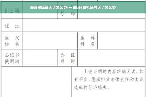 舞蹈考级证丢了怎么办-一级b计算机证书丢了怎么办