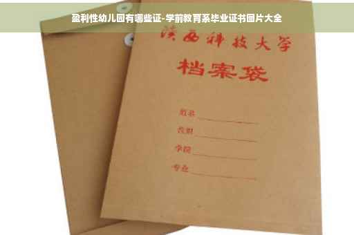 盈利性幼儿园有哪些证-学前教育系毕业证书图片大全