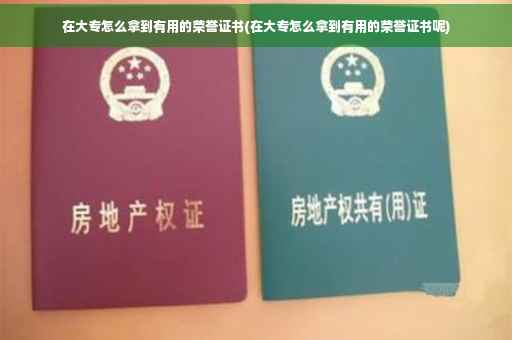在大专怎么拿到有用的荣誉证书(在大专怎么拿到有用的荣誉证书呢)