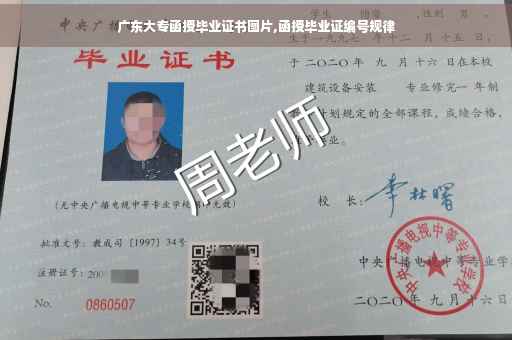 广东大专函授毕业证书图片,函授毕业证编号规律