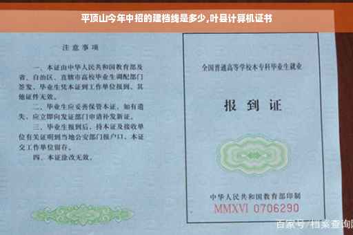 平顶山今年中招的建档线是多少,叶县计算机证书