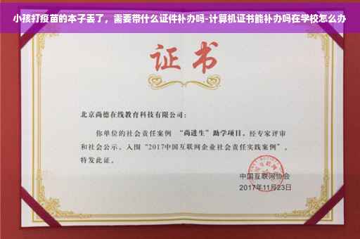 小孩打疫苗的本子丢了，需要带什么证件补办吗-计算机证书能补办吗在学校怎么办