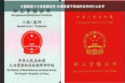 计算机类十大含金量证书-计算机便于就业的证书叫什么名字