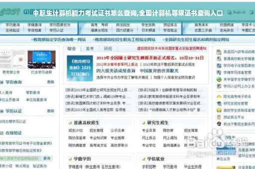 中职生计算机能力考试证书怎么查询,全国计算机等级证书查询入口