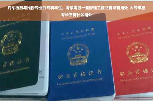 汽车检测与维修专业的专科学生，考取考取一些修理工证书有没有用处-大专学校考证书有什么用处