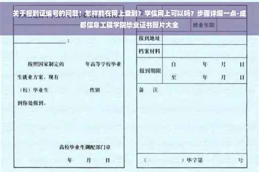 关于报到证编号的问题！怎样能在网上查到？学信网上可以吗？步骤详细一点-成都信息工程学院毕业证书图片大全