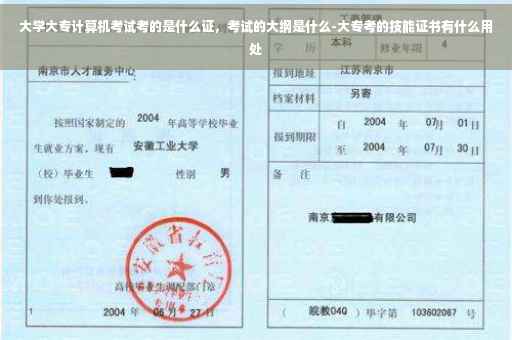 大学大专计算机考试考的是什么证，考试的大纲是什么-大专考的技能证书有什么用处
