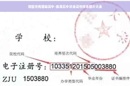 常德市有哪些高中-临澧五中毕业证书样本图片大全