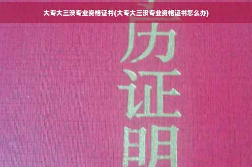 大专大三没专业资格证书(大专大三没专业资格证书怎么办)