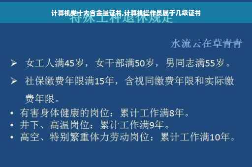 计算机类十大含金量证书,计算机操作员属于几级证书